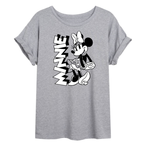 Disneys Minnie Mouse Juniors Flowy Graphic Tee