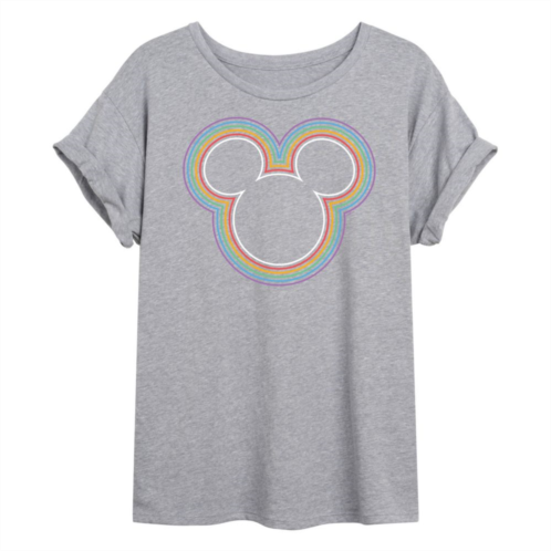 Disneys Mickey Mouse Juniors Mickey Rainbow Flowy Tee