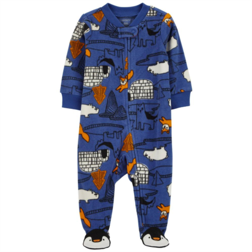 Baby Boy Carters Animal Print Fleece Sleep & Play