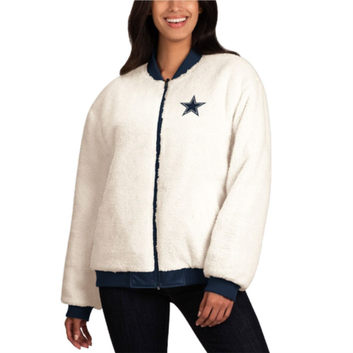 Womens G-III 4Her by Carl Banks Oatmeal/Navy Dallas Cowboys Switchback Reversible Full-Zip Jacket