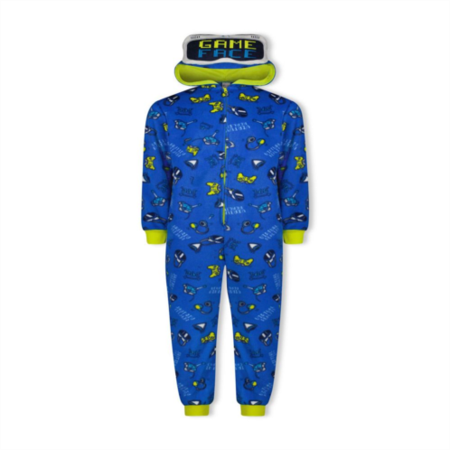 Sleep On It Boys Zip-up Hooded Sleeper Pajama With Built Up 3d Character Hood