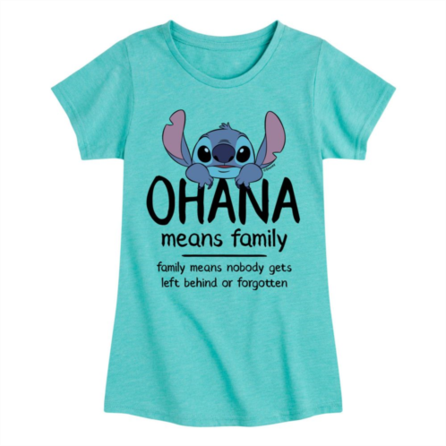 Licensed Character Disneys Lilo & Stitch Girls 7-16 Ohana Family Graphic Tee