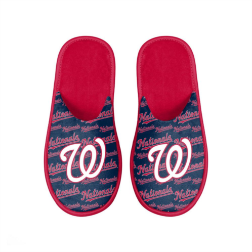 Mens FOCO Washington Nationals Scuff Logo Slide Slippers