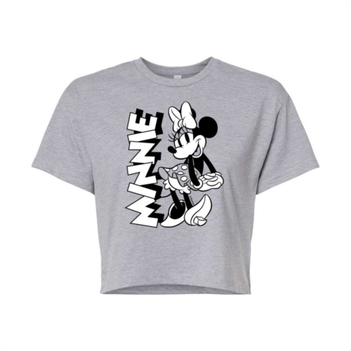 Licensed Character Disneys Mickey Mouse & Friends Juniors Minnie Mouse Cropped Graphic Tee