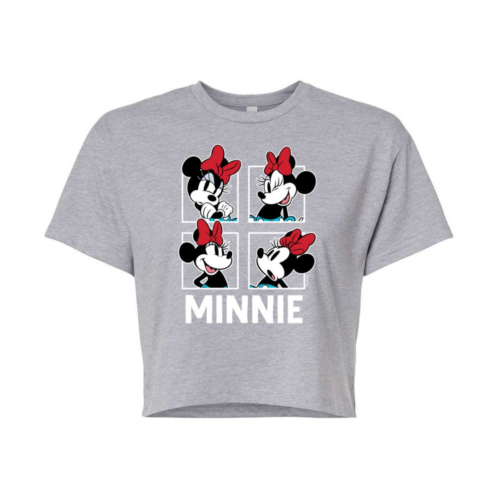 Licensed Character Disneys Mickey Mouse & Friends Juniors Minnie Mouse Grid Cropped Graphic Tee