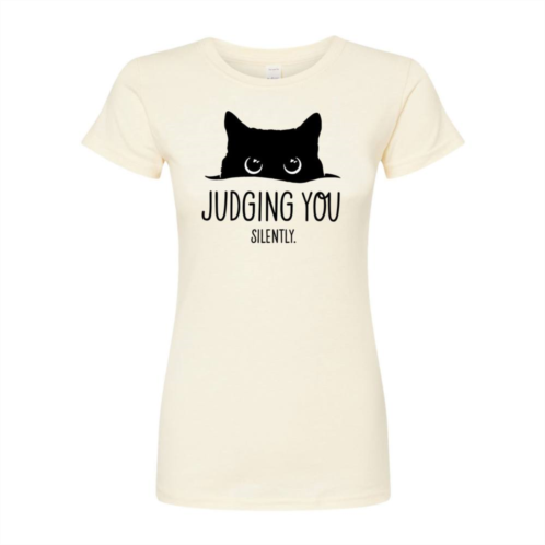 Licensed Character Juniors Judging You Cat Fitted Tee