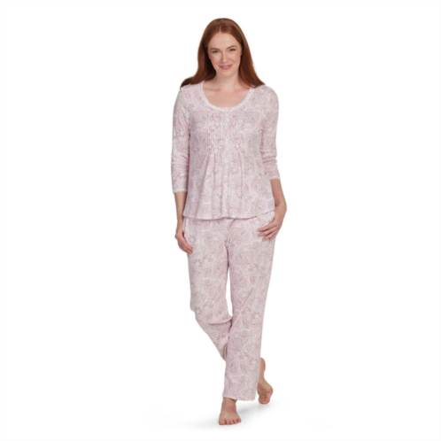 Womens Miss Elaine Essentials Cottonessa Pajama Top & Pant Set