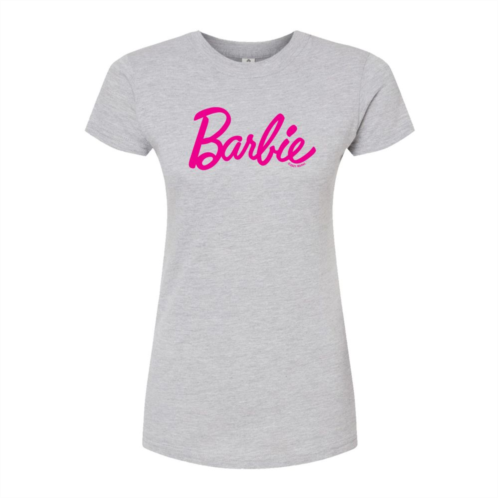 Licensed Character Juniors Barbie Classic Logo Fitted Tee