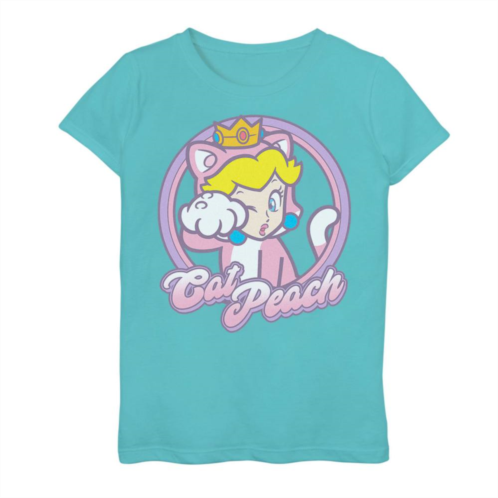 Licensed Character Girls 7-16 Super Mario 3D World Bowsers Fury Peach Cat Princess Paw Tee