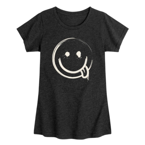Licensed Character Girls 7-16 Happy Face Splatter Graphic Tee