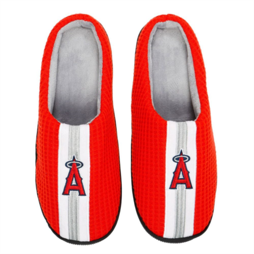 Mens FOCO Red Los Angeles Angels Team Stripe Memory Foam Slide Slippers