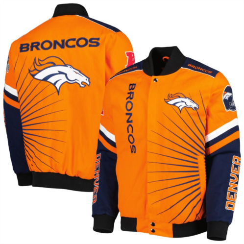 Mens G-III Sports by Carl Banks Orange Denver Broncos Extreme Redzone Full-Snap Varsity Jacket