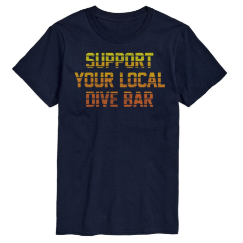 License Big & Tall Support Local Dive Bar Graphic Tee