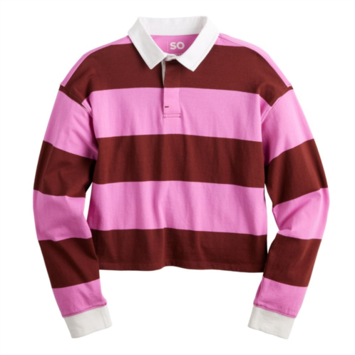 Girls 6-20 SO Cropped Rugby Pullover in Regular & Plus Size