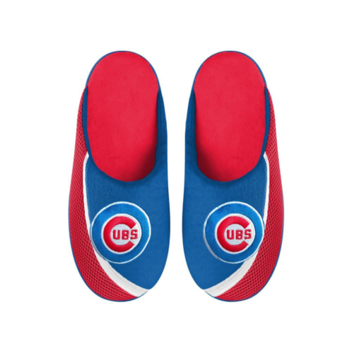 Mens FOCO Chicago Cubs Big Logo Color Edge Slippers