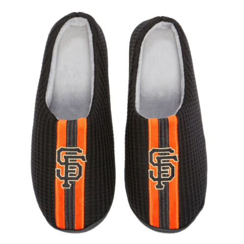 Mens FOCO Black San Francisco Giants Team Stripe Memory Foam Slide Slippers