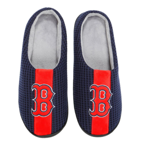 Mens FOCO Navy Boston Red Sox Team Stripe Memory Foam Slide Slippers