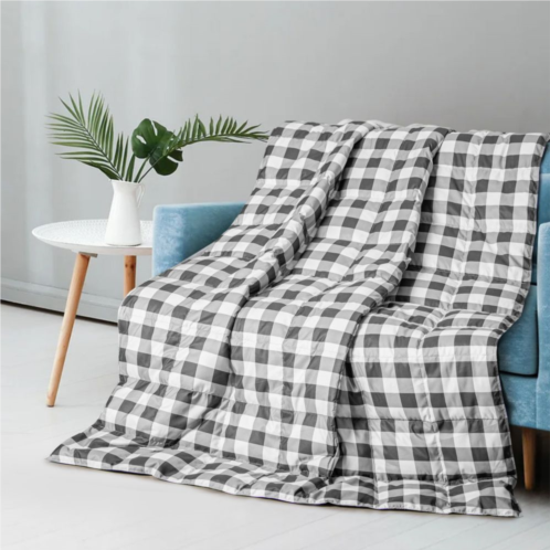 Unikome Lightweight Reversible Blanket, Down Throw Blanket 50 x 70 Soft Peach Skin Fabric