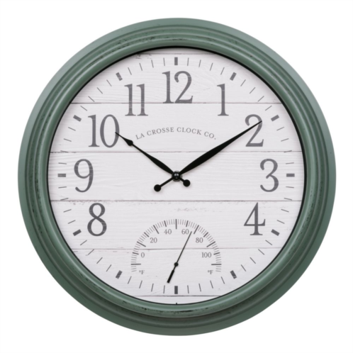 La Crosse Technology 15.75-in. Indoor / Outdoor Sagebrook Quartz Clock with Temperature
