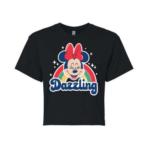 Licensed Character Disneys Minnie Mouse Juniors Dazzling Cropped Graphic Tee