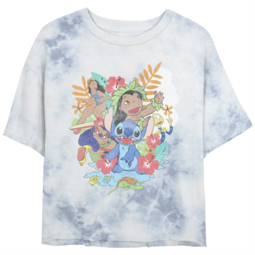 Licensed Character Disneys Lilo & Stitch Characters Cropped Graphic Tee