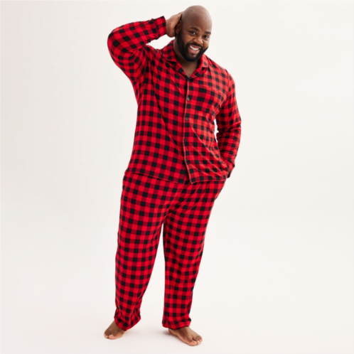 Big & Tall Jammies For Your Families Notch Top & Bottoms Pajama Set by Cuddl Duds