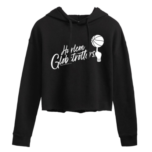Licensed Character Juniors Harlem Globetrotters Logo Cropped Graphic Hoodie
