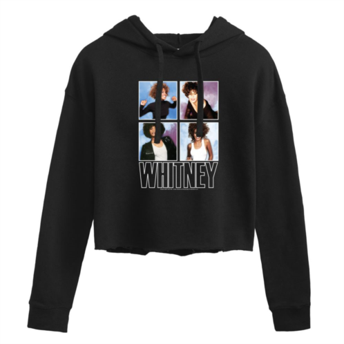 Licensed Character Juniors Whitney Houston Grid Cropped Hoodie