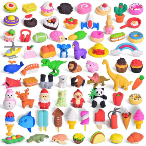 Popfun 70 Pcs Mini Toys: Puzzle Erasers