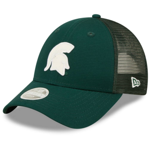 Womens New Era Green Michigan State Spartans 9FORTYLogo Spark Trucker Snapback Hat