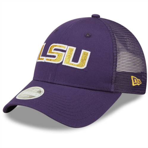 Womens New Era Purple LSU Tigers 9FORTYLogo Spark Trucker Snapback Hat