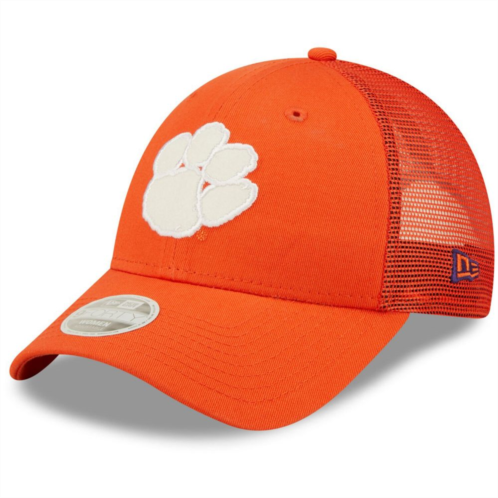 Womens New Era Orange Clemson Tigers 9FORTYLogo Spark Trucker Snapback Hat