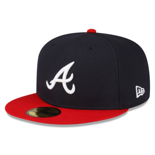 Mens New Era Navy/Red Atlanta Braves Authentic Collection Replica 59FIFTY Fitted Hat