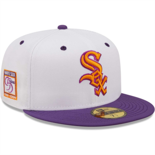 Mens New Era White/Purple Chicago White Sox 95th Anniversary Grape Lolli 59FIFTY Fitted Hat