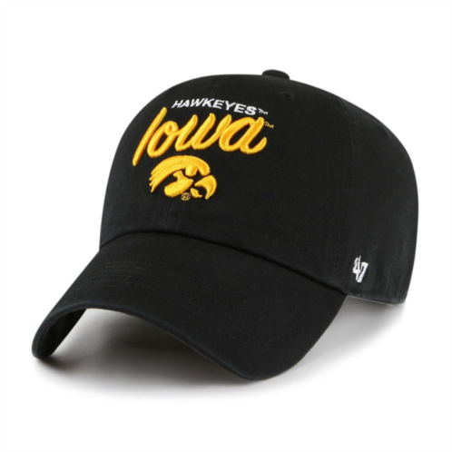 Unbranded Womens 47 Black Iowa Hawkeyes Phoebe Clean Up Adjustable Hat