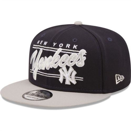 Mens New Era Navy/Gray New York Yankees Team Script 9FIFTY Adjustable Snapback Hat