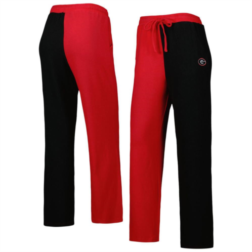 Unbranded Womens ZooZatz Red/Black Georgia Bulldogs Colorblock Cozy Tri-Blend Lounge Pants