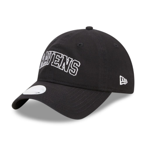Womens New Era Black Baltimore Ravens Collegiate 9TWENTY Adjustable Hat