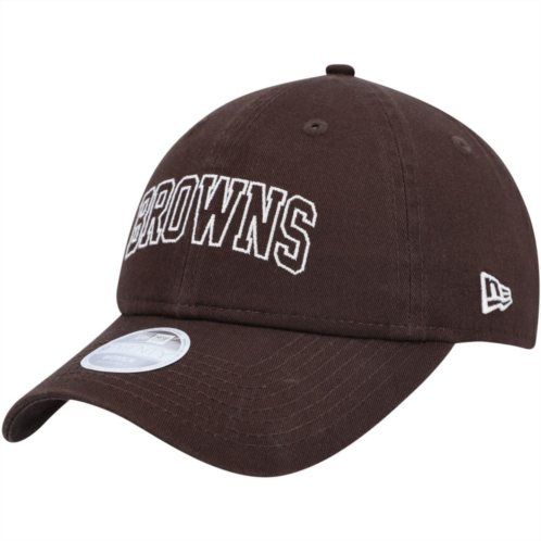 Womens New Era Brown Cleveland Browns Collegiate 9TWENTY Adjustable Hat