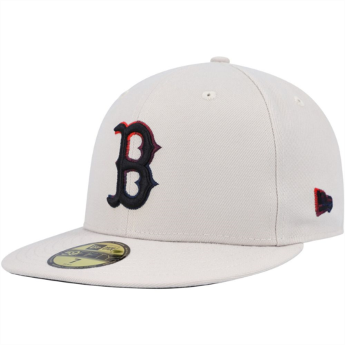 Mens New Era Khaki Boston Red Sox Stone Dim Undervisor 59FIFTY Fitted Hat