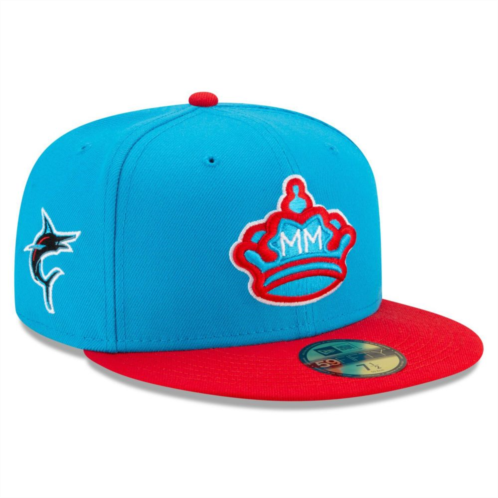 Mens New Era Blue/Red Miami Marlins 2021 City Connect 59FIFTY Fitted Hat