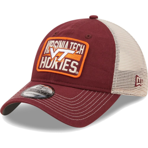 Mens New Era Maroon/Natural Virginia Tech Hokies Devoted 9TWENTY Adjustable Hat