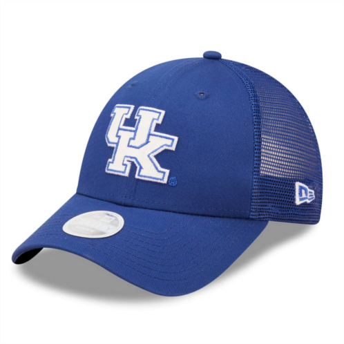 Womens New Era Blue Kentucky Wildcats 9FORTYLogo Spark Trucker Snapback Hat