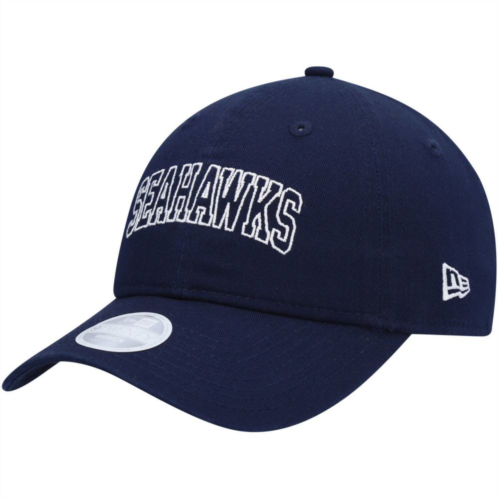 Womens New Era Navy Seattle Seahawks Collegiate 9TWENTY Adjustable Hat