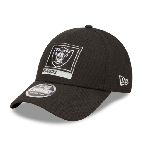 Mens New Era Black Las Vegas Raiders Framed AF 9FORTY Snapback Hat