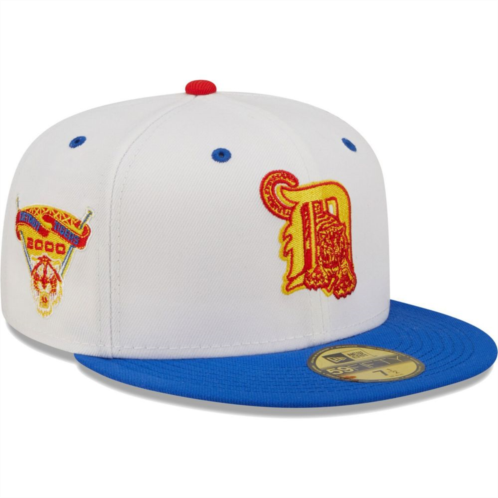 Mens New Era White/Royal Detroit Tigers Inaugural Season at Comerica Park Cherry Lolli 59FIFTY Fitted Hat