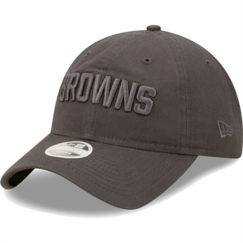 Womens New Era Graphite Cleveland Browns Core Classic 2.0 Tonal 9TWENTY Adjustable Hat