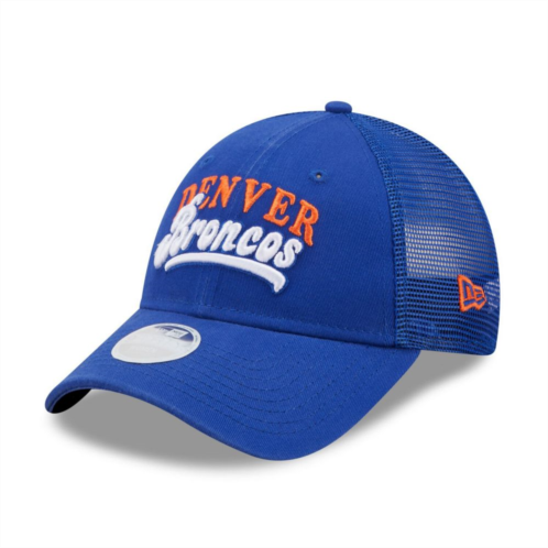 Womens New Era Royal Denver Broncos Team Trucker 9FORTY Snapback Hat