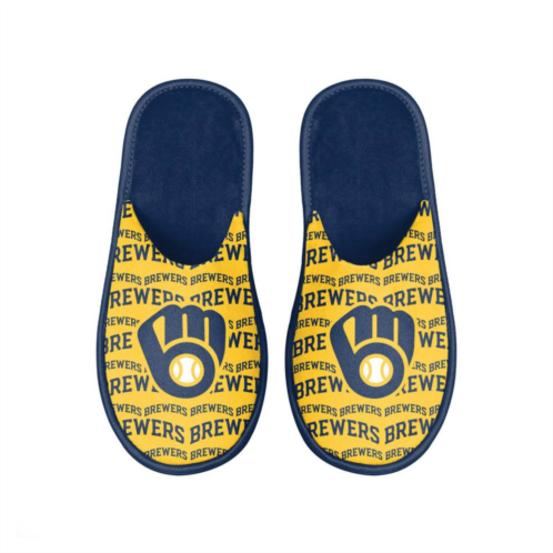 Unbranded Mens FOCO Milwaukee Brewers Scuff Logo Slide Slippers