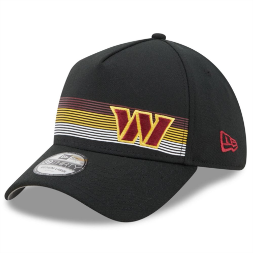 Mens New Era Black Washington Commanders Flawless Stripe 39THIRTY Flex Hat